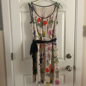 Moulinette Soeurs Anthropologie Tuileries Botanical Floral Print Silk Dress Sz 4